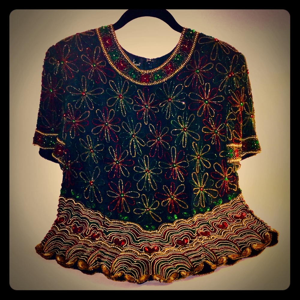 Laurence Kazar - Vintage 🕰 beaded top
